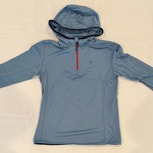 Southern Tide Light Blue Hooded Top with Red Accent
